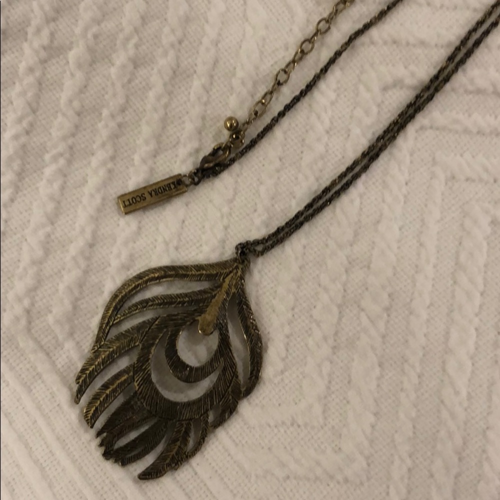 Kendra Scott Feather Necklace w/ Gold Chain